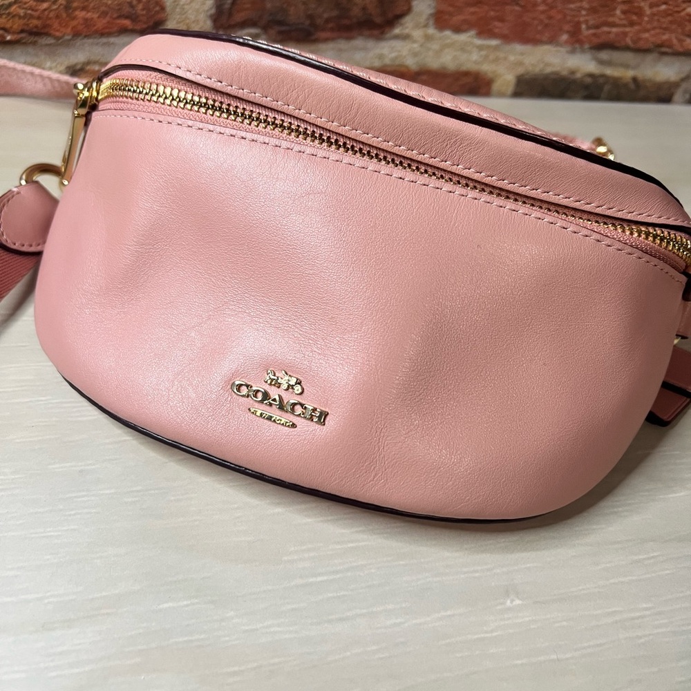 Coach Pink Leather Selena Gomez Belt Bag